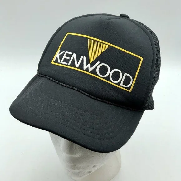 Vintage Kenwood Audio Equipement Foam Mesh Snapback Trucker Hat Black Cap - Picture 1 of 9